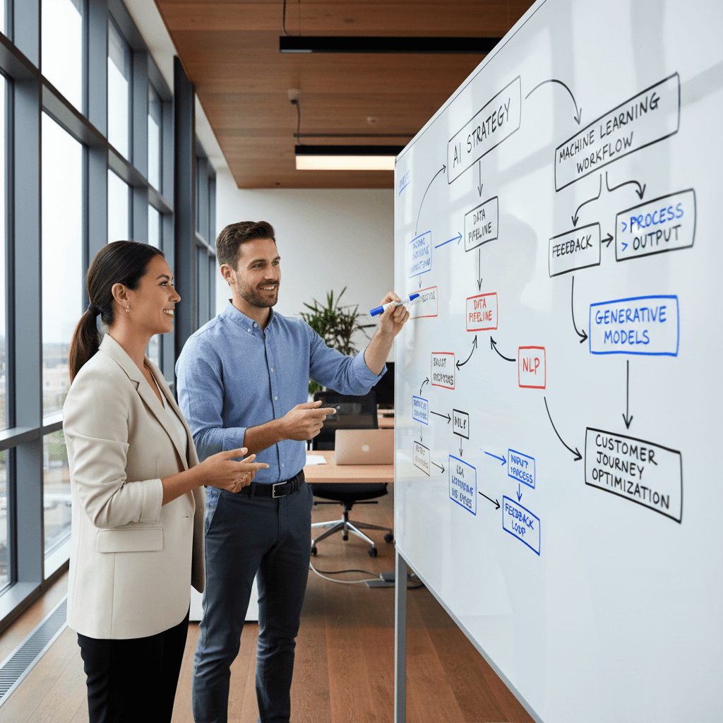 Consultant training professional on AI concepts