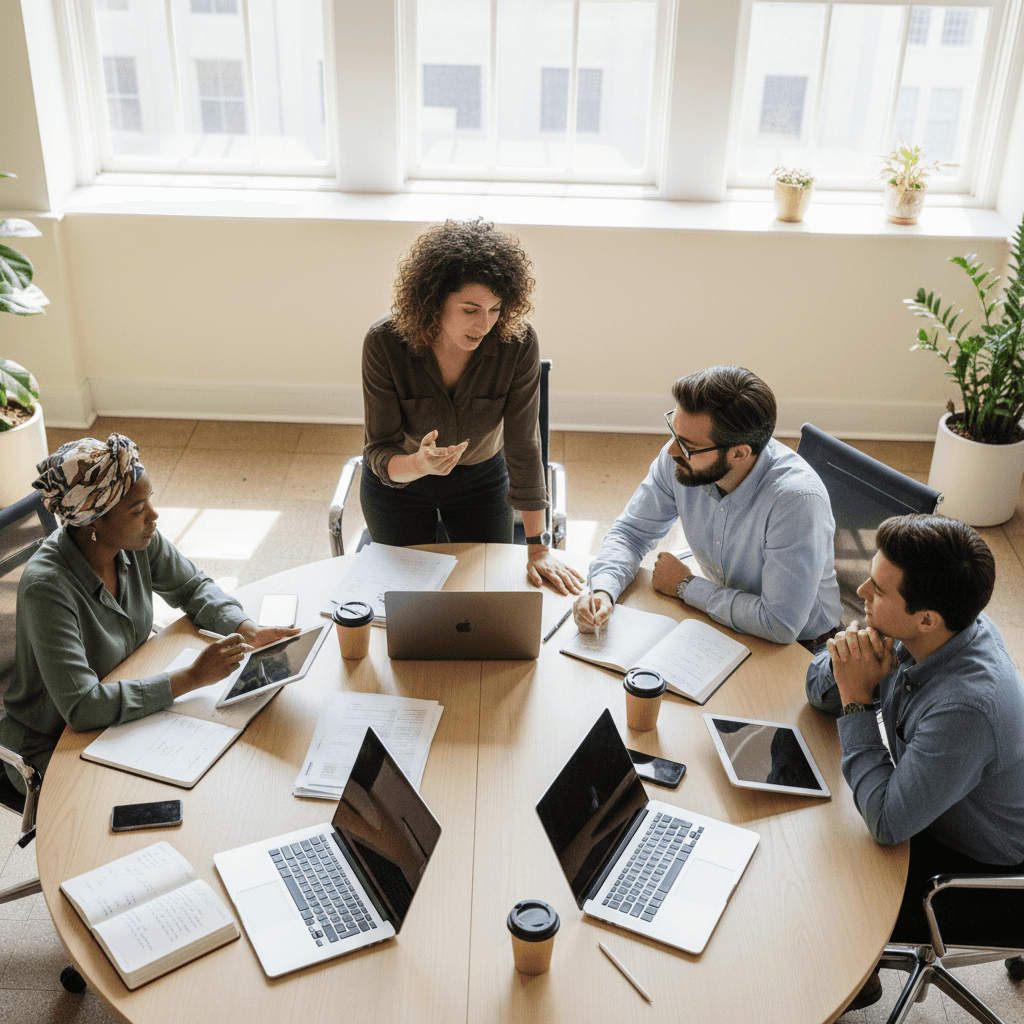 Team training session with AI tools