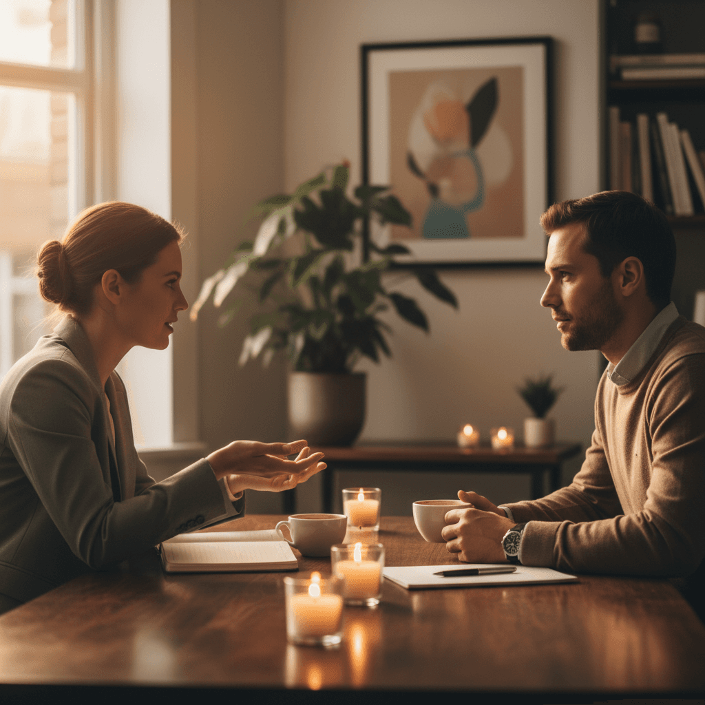 Consultant meeting one-on-one with client